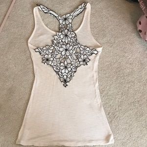 Cream, detailed back, tank top